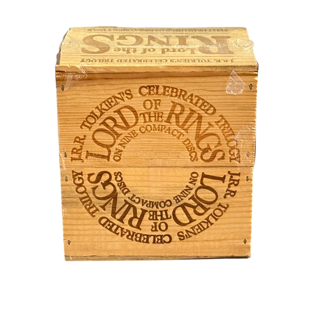 Sealed NEW Lord of the Rings JRR Tolkien 9 CD Set NPR Dramatization Wooden Crate